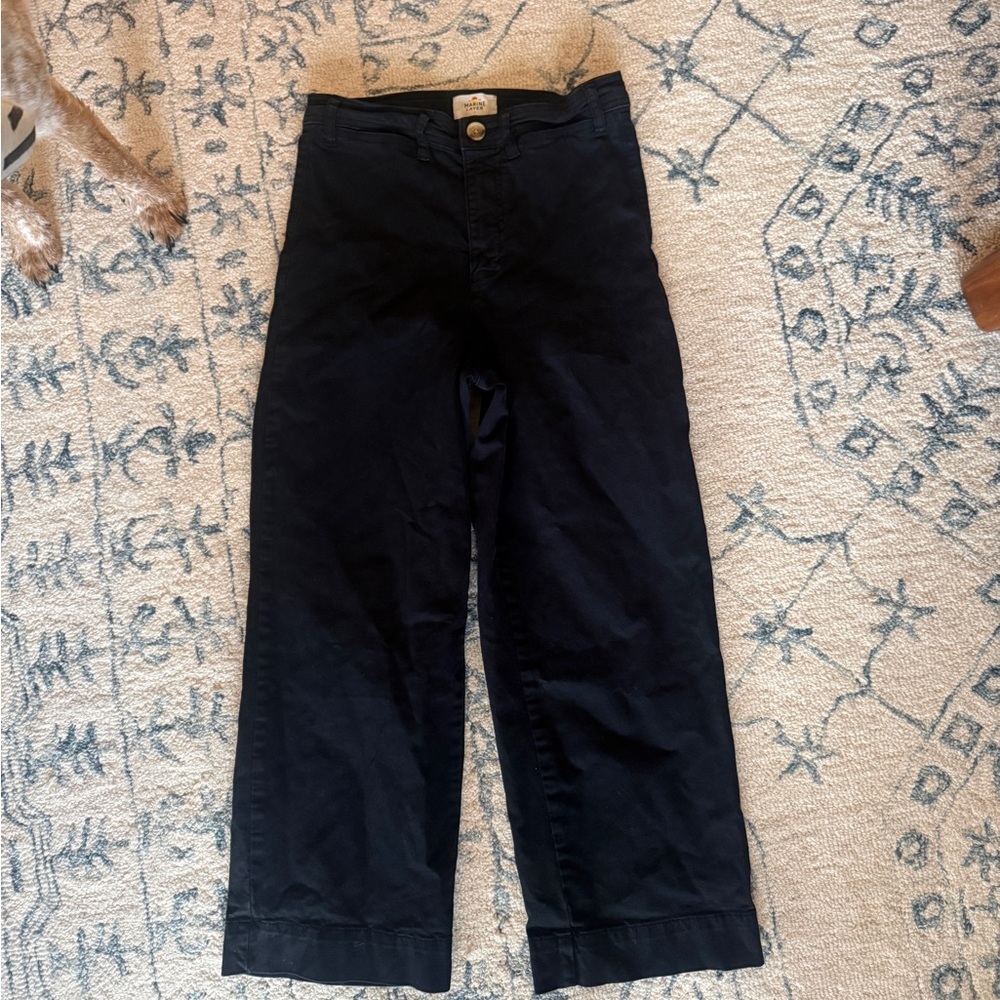 Marine Layer Wide-Leg Casual Pants - Black